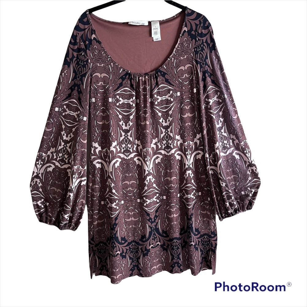 Laundry brown balloon sleeved dress, size 8